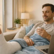 Profesional autónomo recuperándose en casa en Palma